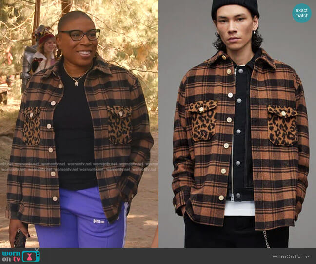 All Saints Glasco Checked Shirt worn by Henrietta Wilson (Aisha Hinds) on 9-1-1