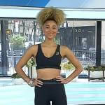 Ally Love’s black sports bra and leggings on Today