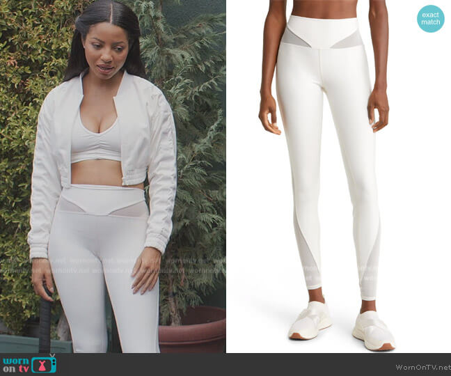 alo Prizewinner Crop Bomber Jacket worn by Thea (Camille Hyde) on All American Homecoming