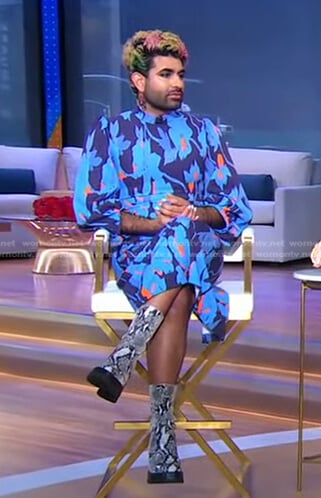 Alok’s blue floral dress on Good Morning America