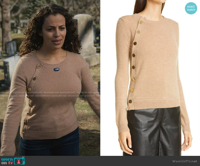 Altuzarra Minamoto Side Button Cashmere Sweater worn by Grace Stone (Athena Karkanis) on Manifest