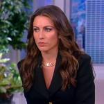 Alyssa’s black gold button jacket on The View