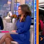 Alyssa’s blue wrap mini dress on The View