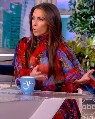 Alyssa’s floral print mini dress on The View