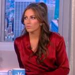 Alyssa’s red satin wrap dress on The View