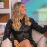 Amanda’s black leather mini dress on The Talk