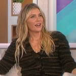 Amanda’s black stripe cardigan on The Talk