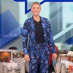 Amanda’s blue floral print blazer and pants on The Talk