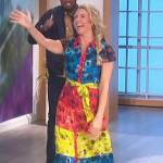 Amanda’s multi-colored print maxi dress on The Talk