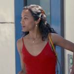 Amy’s red knit tank top on From Scratch