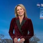 Amy’s red velvet blazer dress and earrings on Good Morning America