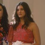 Ana’s pink bandana print one-shoulder dress on Monarch