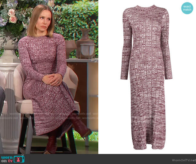 Anna Quan Charissa Dress in Mulberry worn by Kristen Bell on The Talk