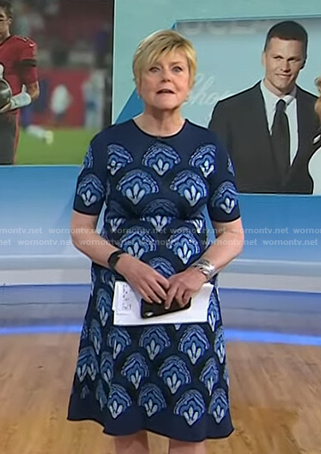Anne Thompson’s blue printed midi dress on Today