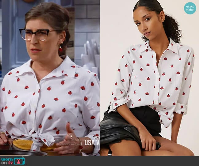 Maeve Classic Ladybug Buttondown worn by Kat Silver (Mayim Bialik) on Call Me Kat