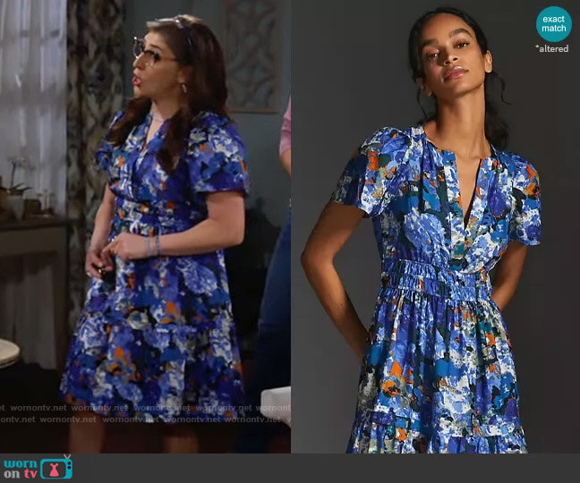 Anthropologie The Somerset Maxi Dress in Sapphire worn by Kat Silver (Mayim Bialik) on Call Me Kat