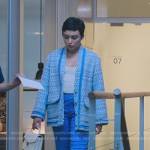 Ari’s blue tweed jacket on Elite