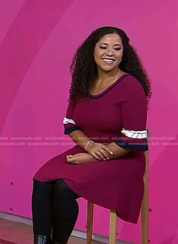 Arianna’s burgundy bell sleeve dress on Today