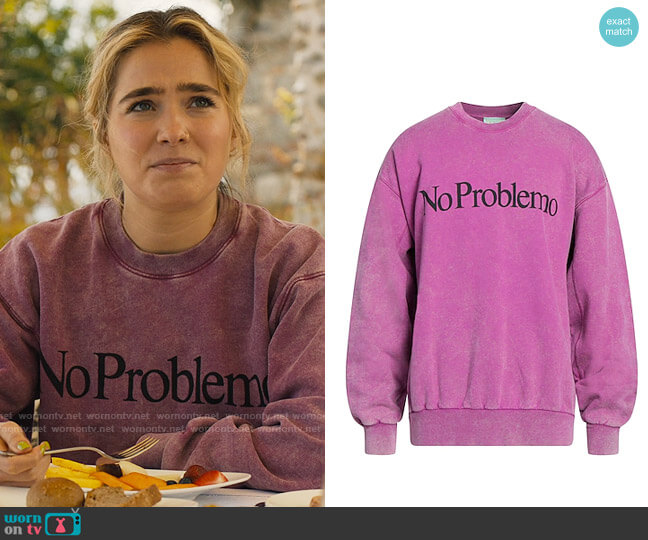 Aries No Problemo Printed Sweatshirt worn by Portia (Haley Lu Richardson) on The White Lotus