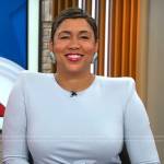 Ashley Etienne’s light grey dress on CBS Mornings