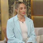 Aurora Culpo’s light blue blazer and pants on Tamron Hall Show