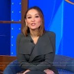 Eva’s grey wrap sheath dress on Good Morning America