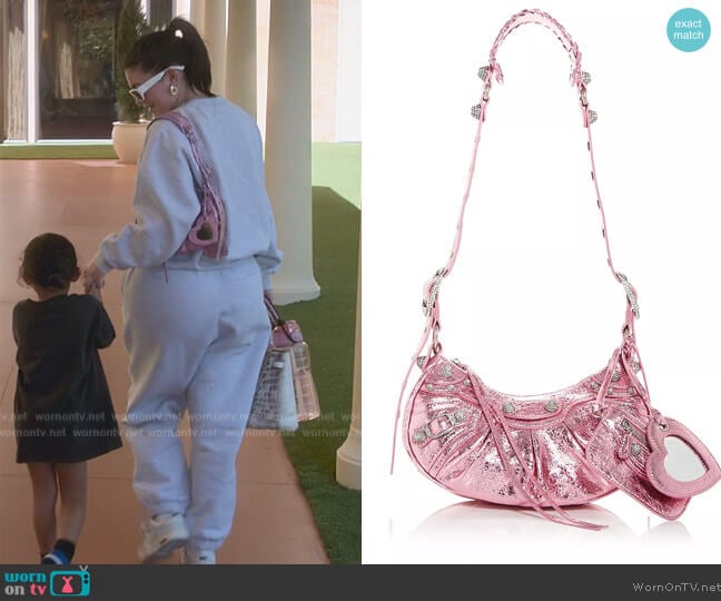 Balenciaga Le Cagole XS Shoulder Bag With Rhinestones worn by Kylie Jenner (Kylie Jenner) on The Kardashians