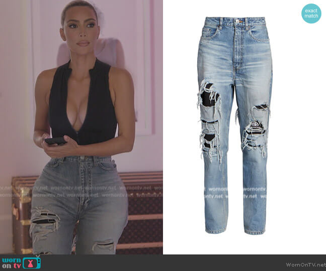 WornOnTV: Kim's distressed denim jeans on The Kardashians Kim