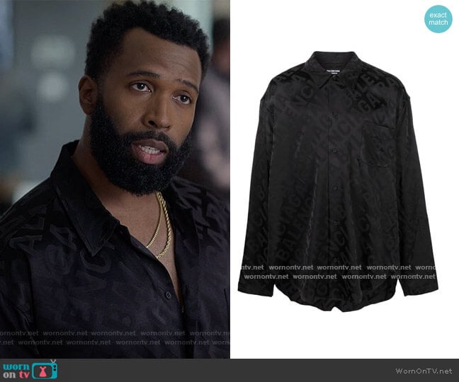Balenciaga Logo-print satin shirt