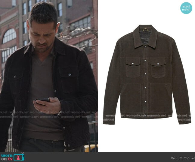 Banana Republic Italian Moleskin Trucker Jacket worn by (J.R. Ramirez) on Manifest
