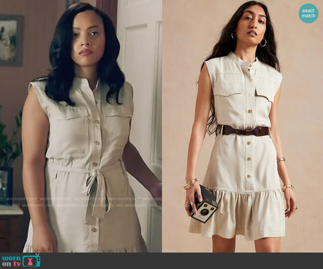 Banana Republic Tencel Mini Dress worn by Darla (Bianca Lawson) on Queen Sugar