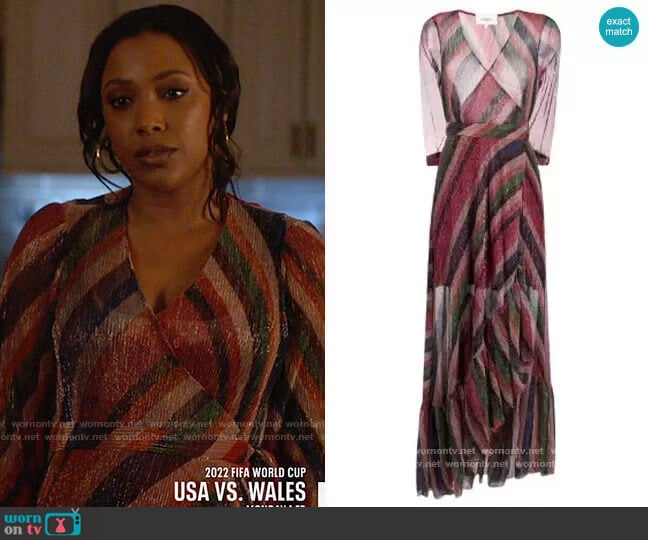 Ba&sh Madison Stripe Dress worn by Kayla Taylor-Roman (Meagan Holder) on Monarch