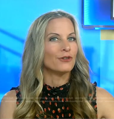Becky’s black dot print top on Good Morning America