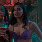 Victoria’s purple lace underwear with glitter straps on The Sex Lives of College Girls