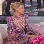 Beth Behrs’ floral lace mini dress on The Jennifer Hudson Show