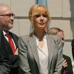 Beth’s grey plaid blazer on Yellowstone