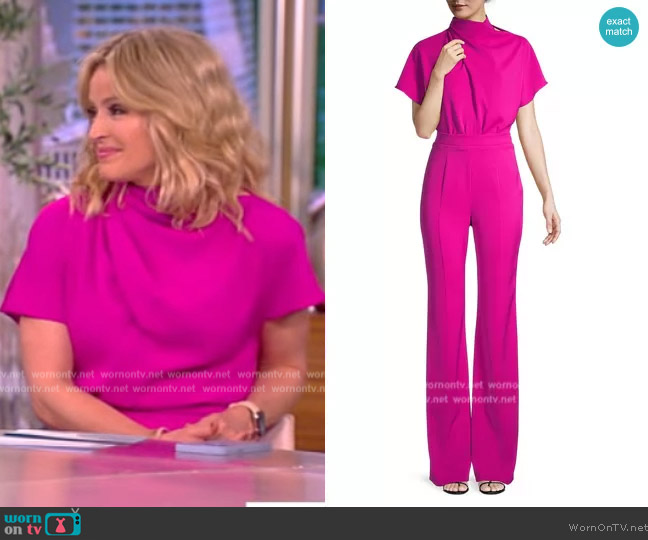 Black Halo Estella High-Neck Jumpsuit worn by Sara Haines on The View