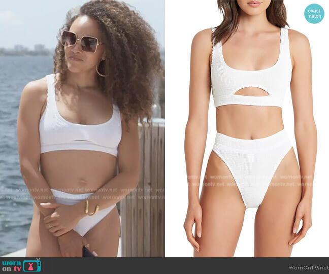 Bond-Eye Sasha Cut-Out Bikini Top worn by Ashley Darby on The Real Housewives of Potomac
