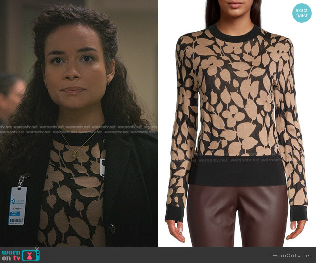 Boss Femmanuela Floral Sweater worn by Alex Bates (Sydney Morton) on Manifest