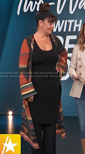 Brenda Cooper’s aztec print cardigan on Access Daily