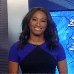 Brittany’s blue and black colorblock dress on Good Morning America