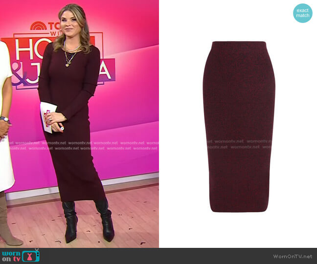 Maje Ribbed-Knit Midi Skirt worn by Jenna Bush Hager on Today