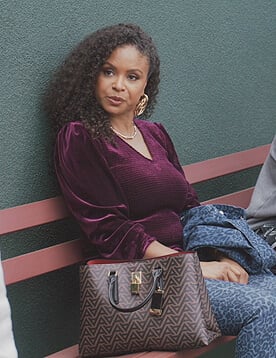 Mama May’s burgundy velvet top on All American Homecoming