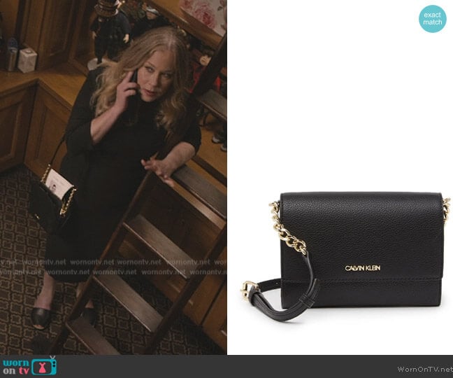 Calvin Klein Leather Chain Wallet worn by Jen Harding (Christina Applegate) on Dead to Me