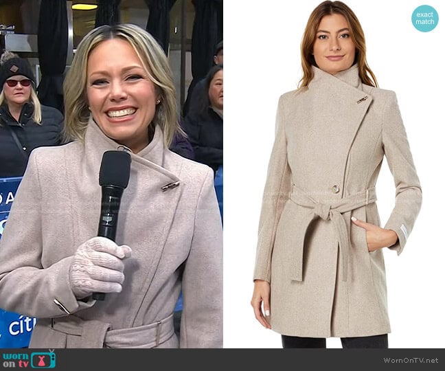 Calvin Klein Wool Wrap Coat worn by Dylan Dreyer on Today