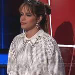 Camila’s white embellished t-shirt dress on The Voice