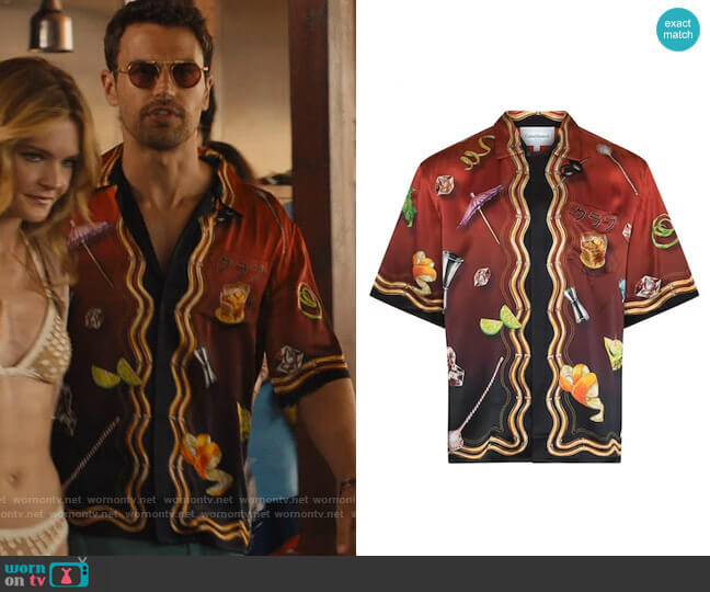 Casablanca Club Sunset Short Sleeve Silk Shirt worn by Cameron Sullivan (Theo James) on The White Lotus