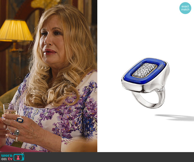 Cast The Capri Getaway Ring worn by Tanya McQuoid (Jennifer Coolidge) on The White Lotus