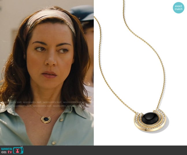 Cast The Iced Onyx Edge Pendant worn by Harper Spiller (Aubrey Plaza) on The White Lotus
