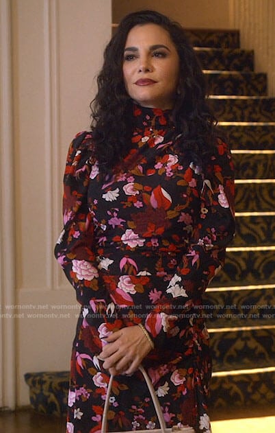 Catt’s pink floral long sleeve dress on Monarch